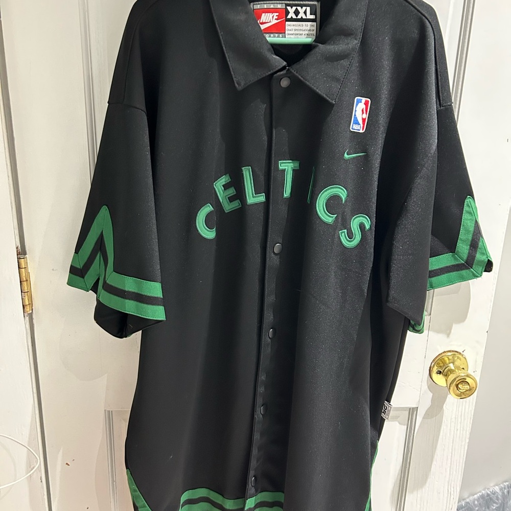 Nike Black and Green Celtics Jersey Shirt